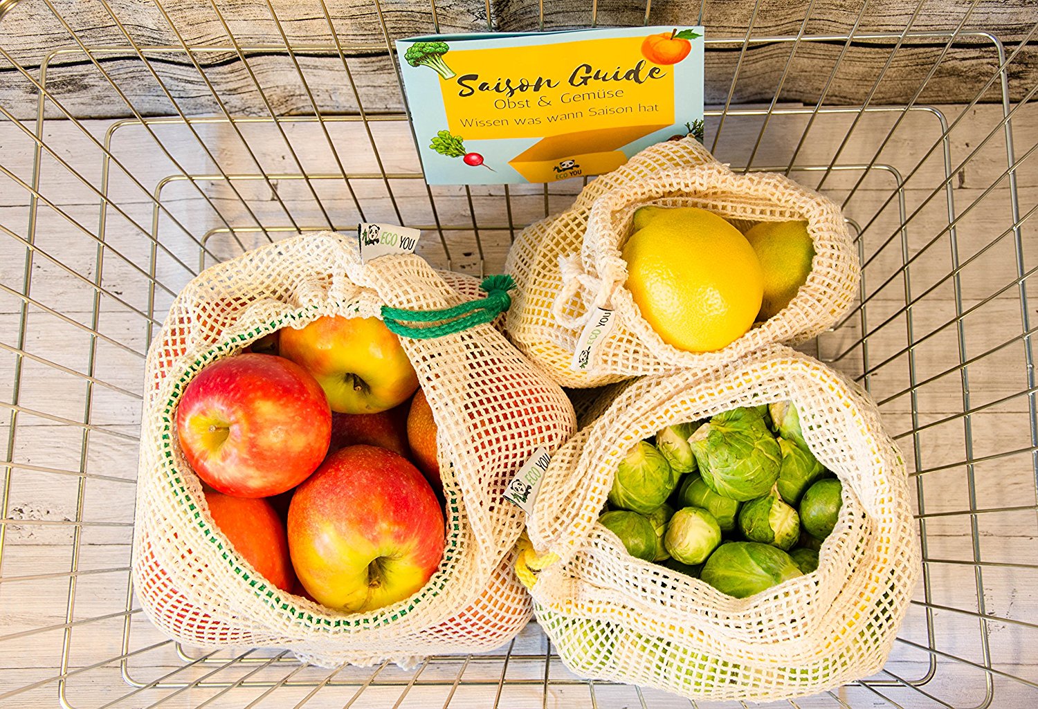 Wiederverwendbare Obst und Gemüsenetze 