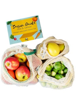 Plastikfrei Einkaufen ohne Plastik Gemüsenetz Einkaufsnetz wiederverwendbare Obst und Gemüsebeutel EcoYou 