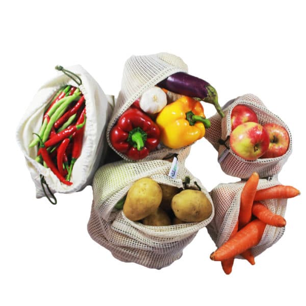 Gemuesebeutel-EcoYou-Obst-Einkaufen-5er-Set-Familie Gemüsebeutel Brotbeutel Brottasche plastikfrei einkaufen ohne Plastik Leben ohne Plastik EcoYou