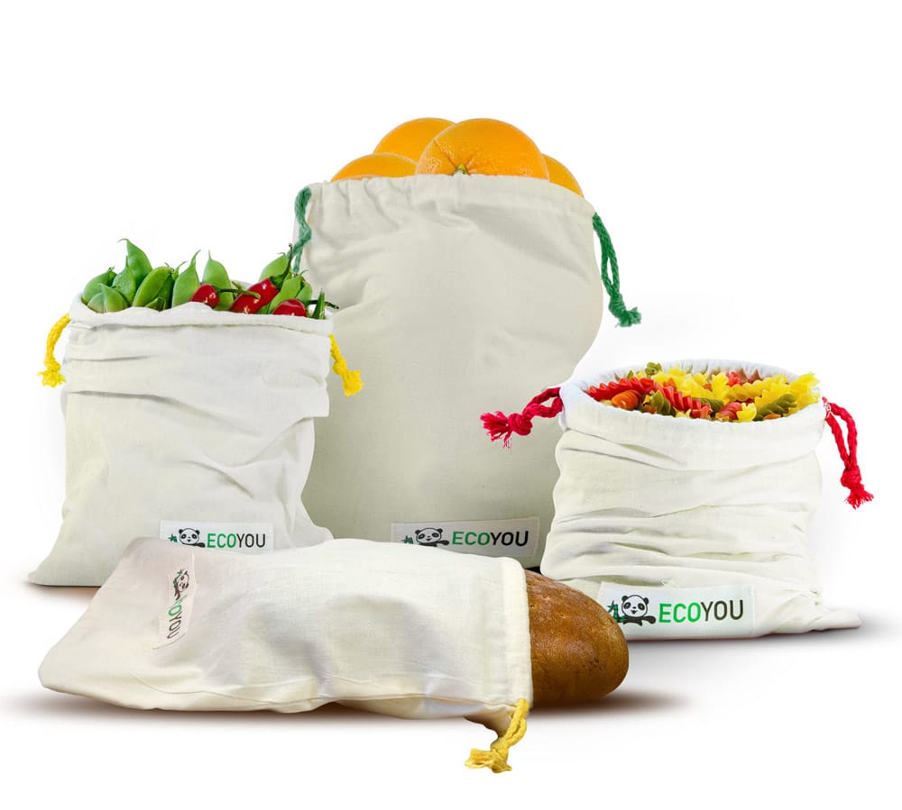 Obstbeutel-Gemuesebeutel-EcoYou-k Brotbeutel Brötchen Produkt ohne Plastik Plastikfrei Einkaufen ohne Plastik Leben EcoYou