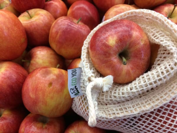 Nachhaltige Ernährung - plastikfrei Einkaufen Gemüsenetz und Obstnetz