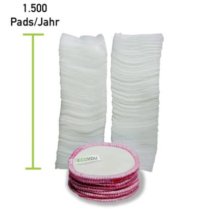 Waschbare Abschminkpads aus 100% Baumwolle Wäschenetz aus Baumwolle Hautpflege Guide Wiederverwendbare Abschminktücher Wattepads zum Aufhängen Sticker 50 Stück 