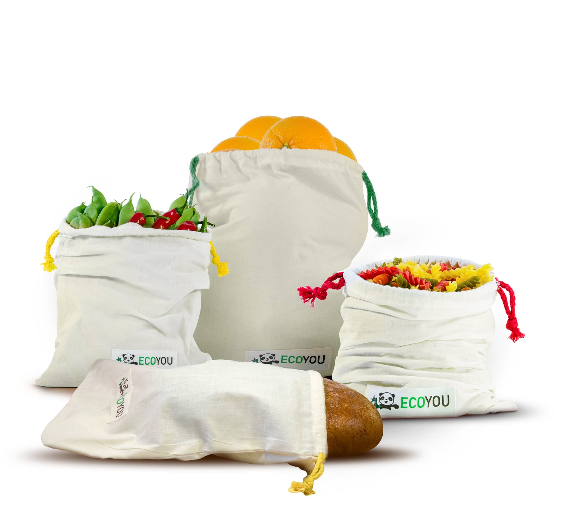 Brotbeutel Set EcoYou Brotbeutel aus Stoff unverpackt einkaufen ohne Plastik nachhaltig Einkaufen EcoYou Brotnetz