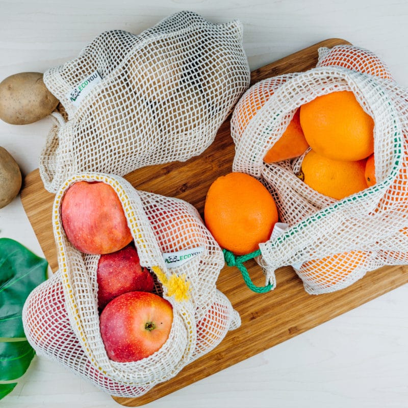 Wiederverwendbare Obstbeutel Gemüsebeutel Nachhaltig und Plastikfrei Einkaufen Leben ohne Plastik EcoYou